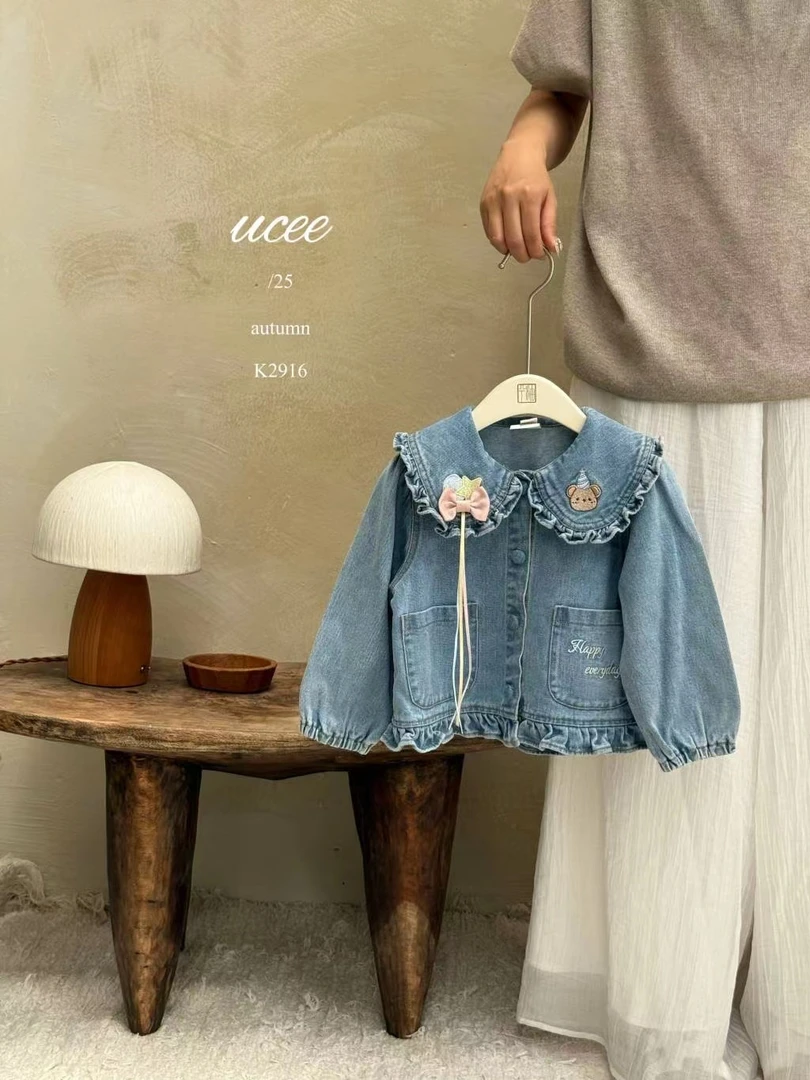 女童蓝色卡通牛仔外套（YX-K2916-秋A）汉服