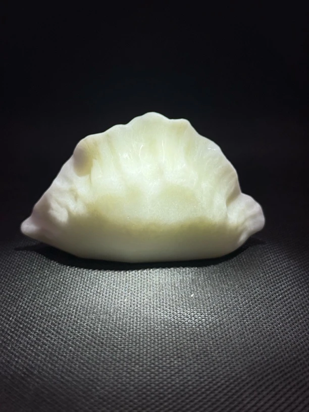 岫玉饺子交好运蒸蒸日上摆件