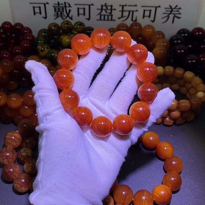 松木手串/手链琥珀木 1.8 包浆高货