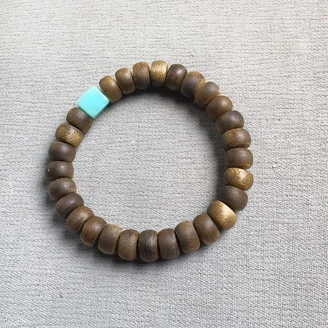 沉香香囊沉香144菩萨棋苹果珠发一绿松