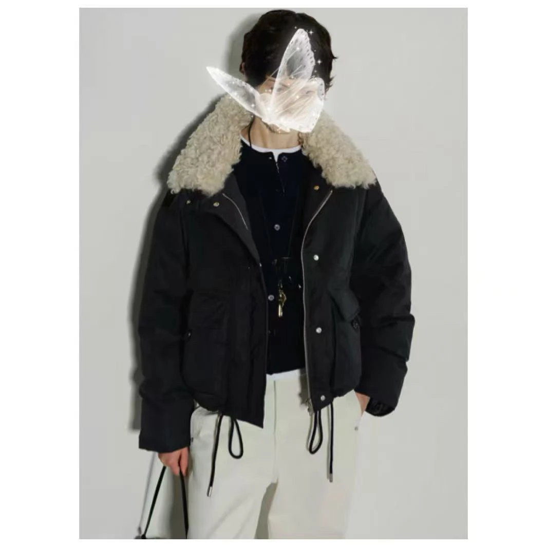 桃子自制 7918  百搭羊羔毛羽绒服