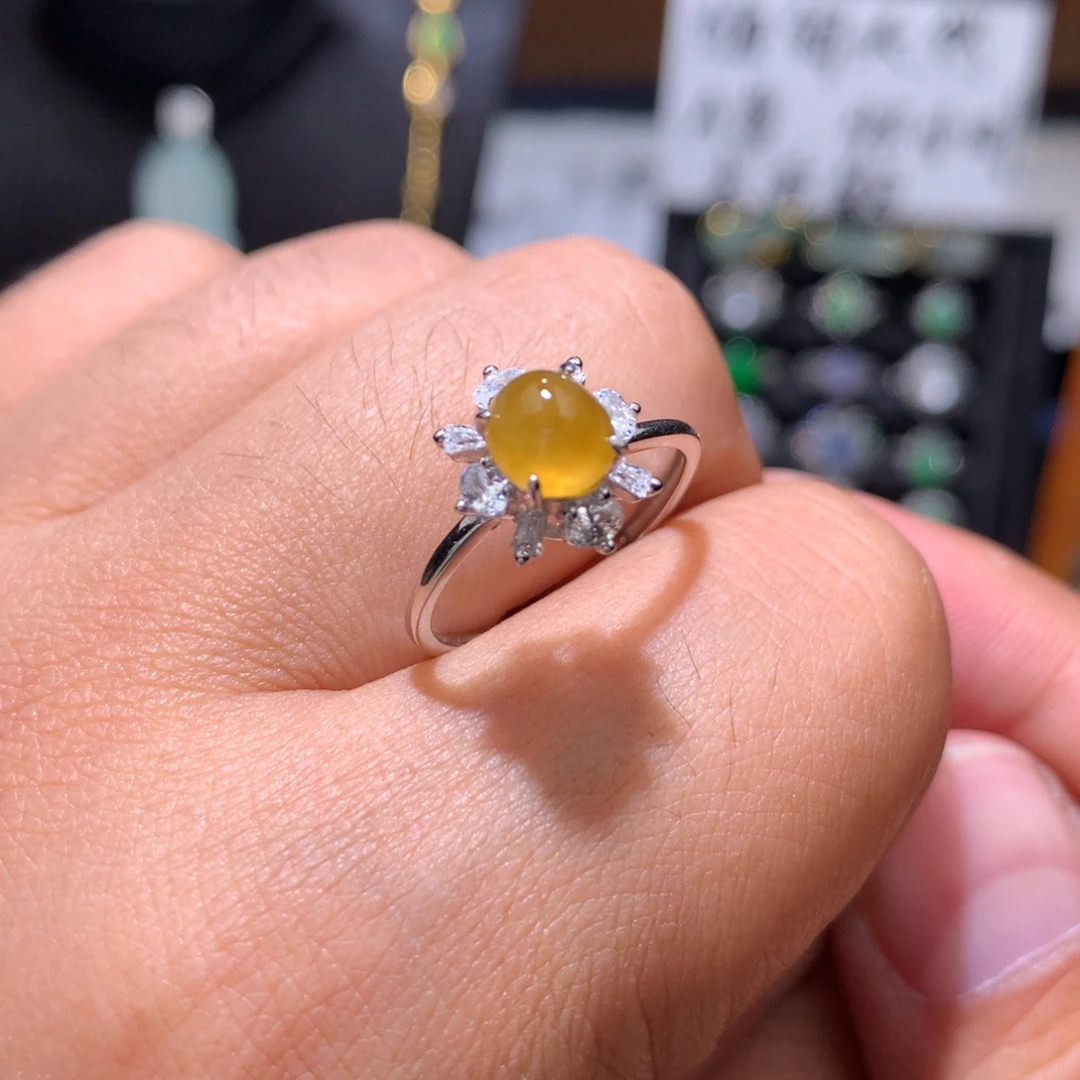 翡翠银S925镶嵌戒指