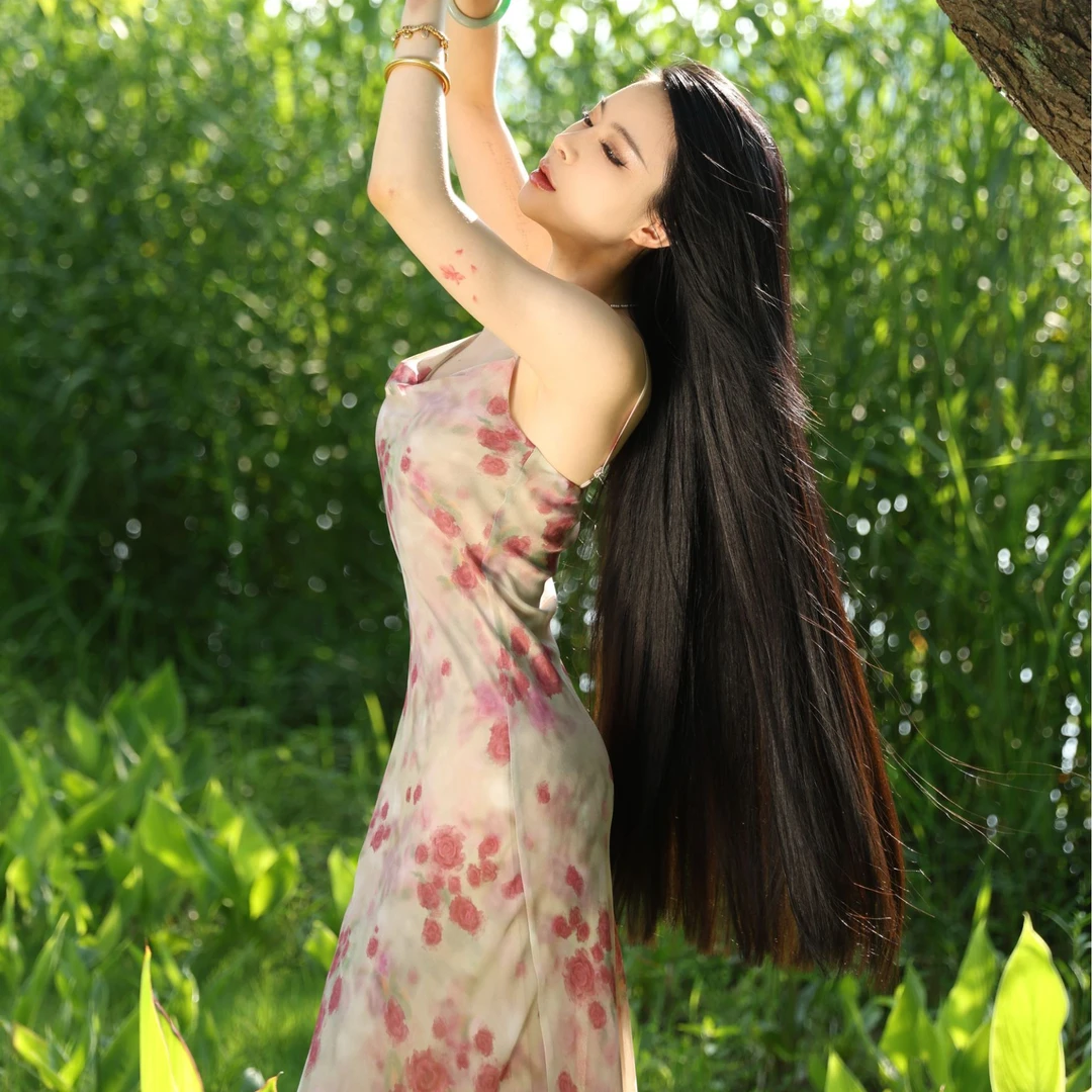 2025夏季新款 设计师款赫本花园吊带长裙