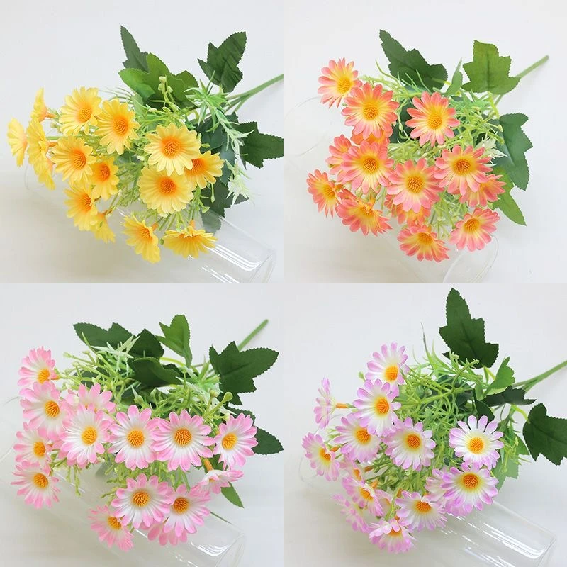 小雏菊仿真花束洋甘菊手捧餐桌假花插花摆设拍照装饰道具野餐绢花