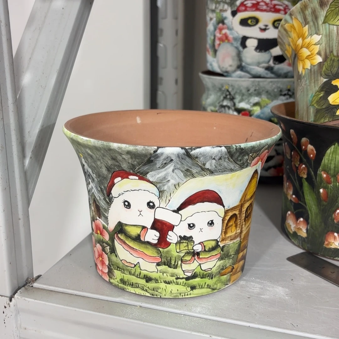 景德镇手绘花盆陶瓷16/12