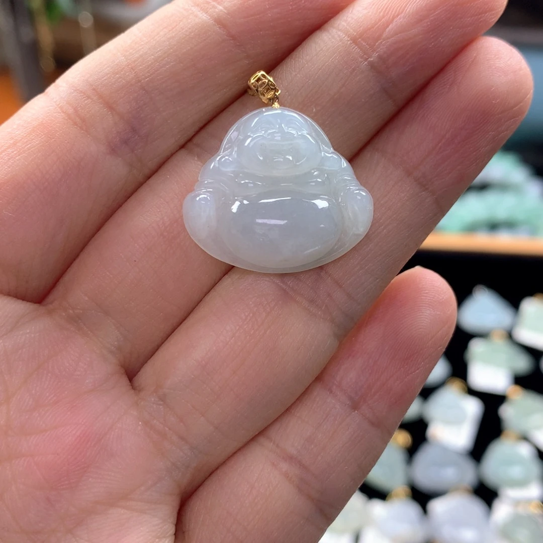 颈饰18K金镶嵌翡翠迷****念