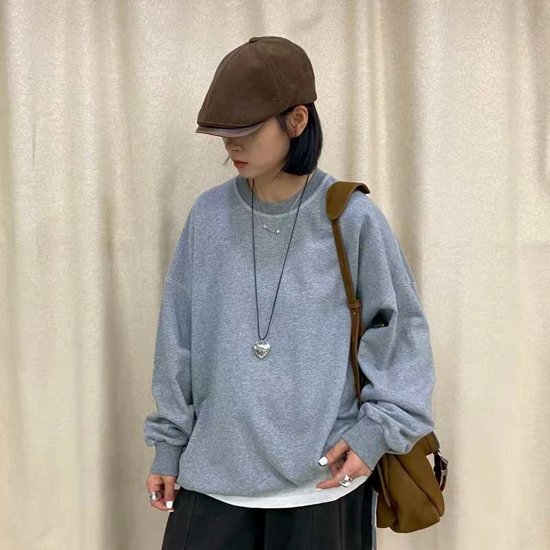 TY57521卫衣女宽松慵懒风韩版休闲宽松大码纯棉圆领2025秋季新款