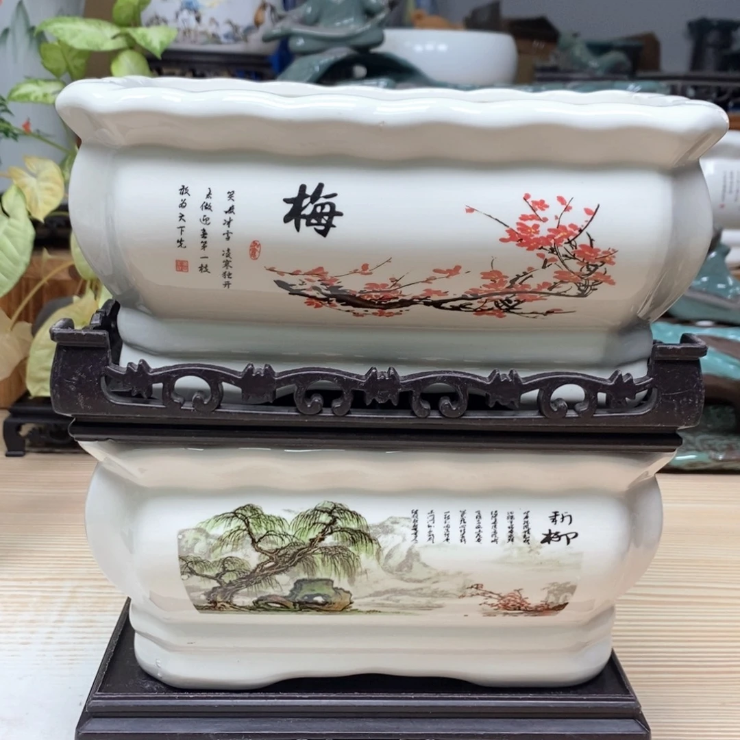 紫砂花盆陶瓷艺术花盆陶瓷