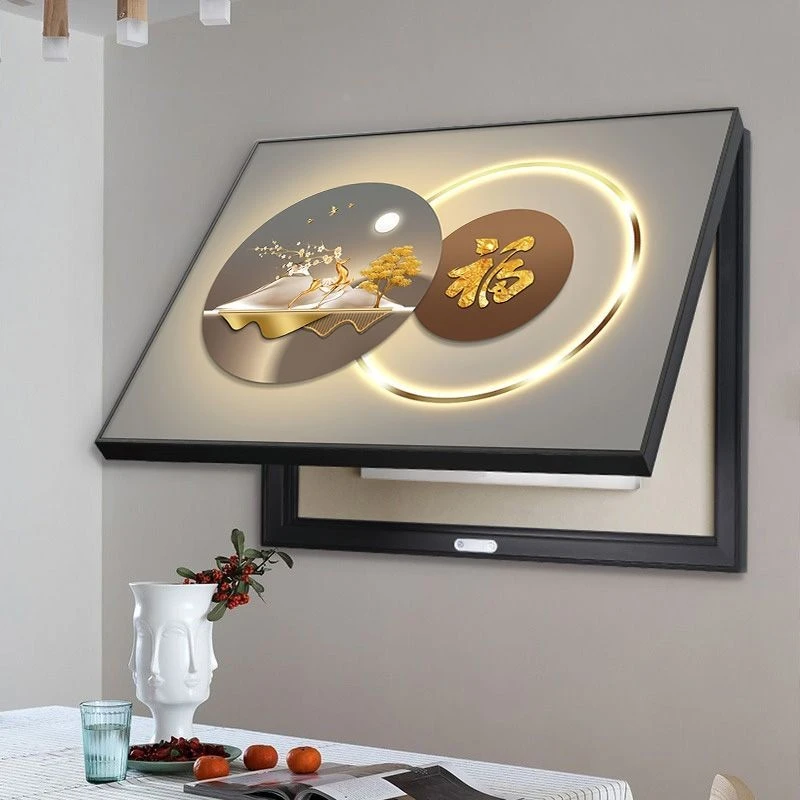 新款轻奢免打孔电表箱装饰画配电箱电闸强电箱遮挡电表箱遮挡挂画