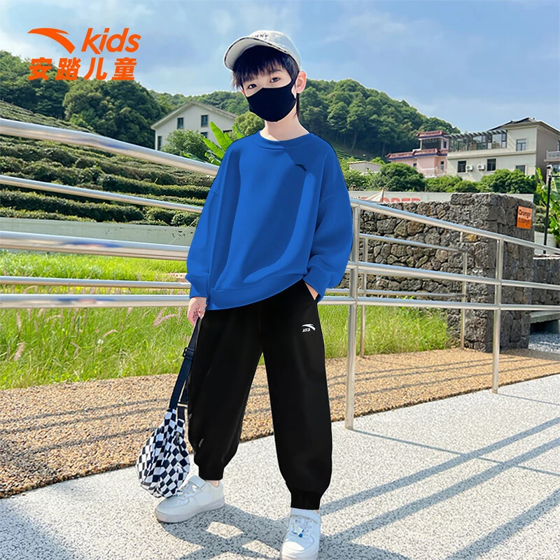 安踏儿童运动套装女童秋装卫衣长裤两件2025春秋新款保暖时尚童装