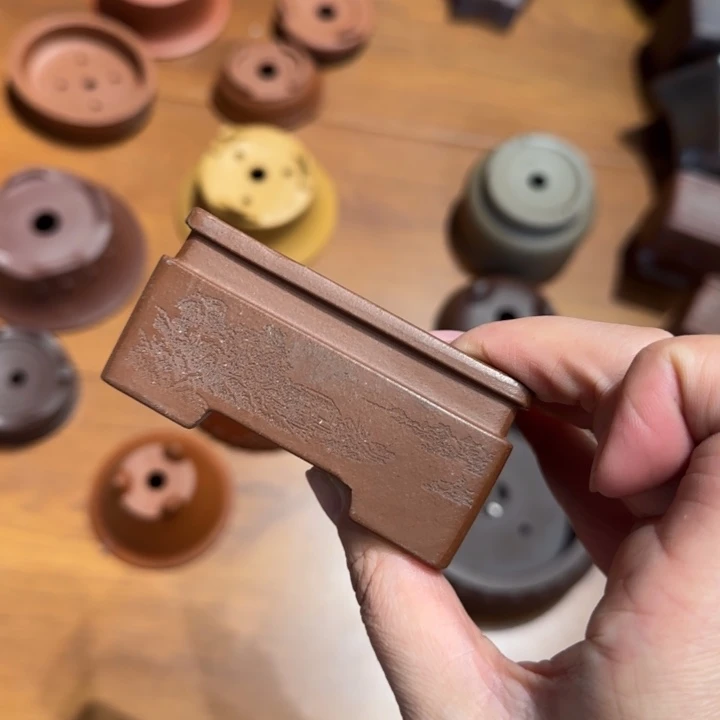 紫砂花盆半手工制作