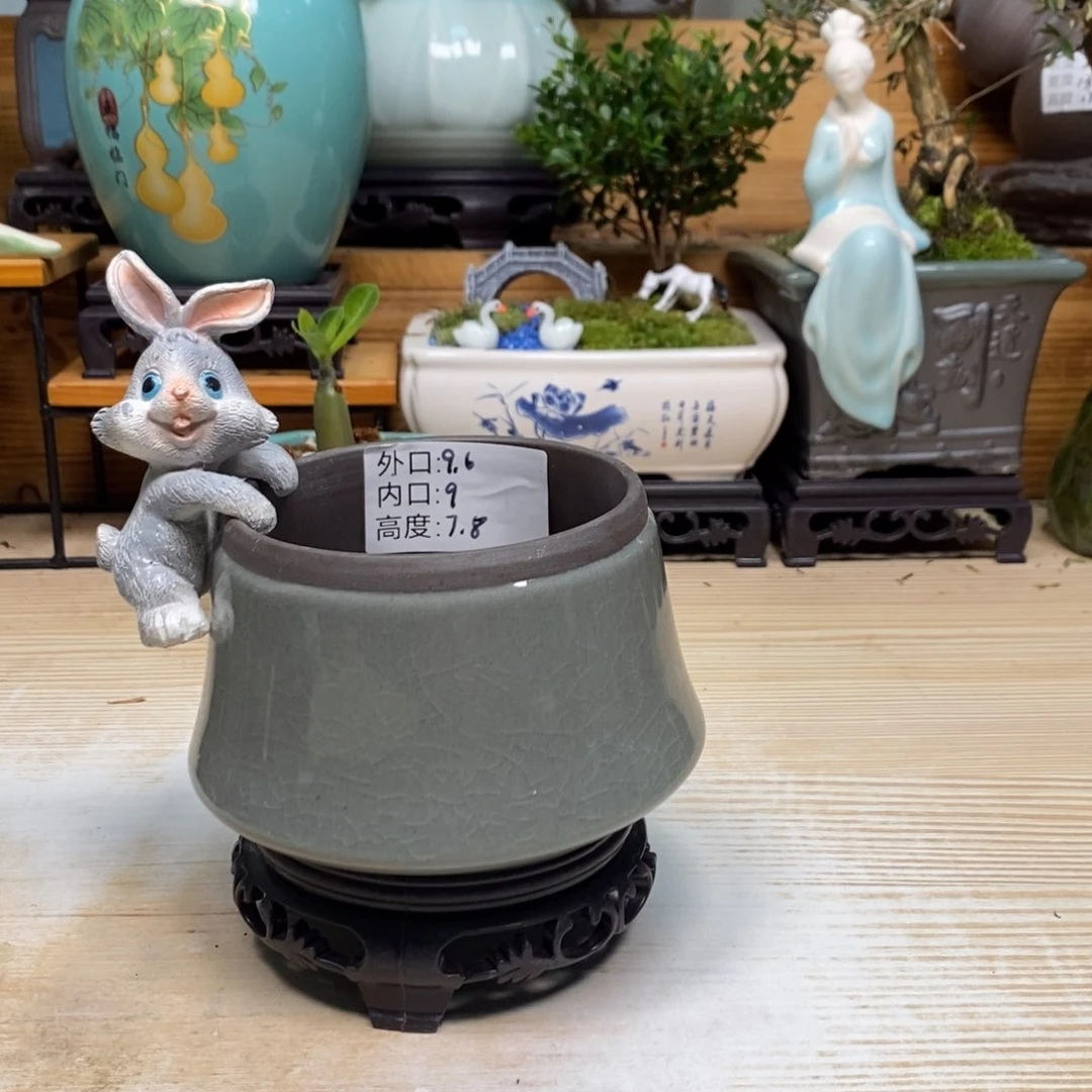 紫砂陶瓷艺术花盆陶瓷
