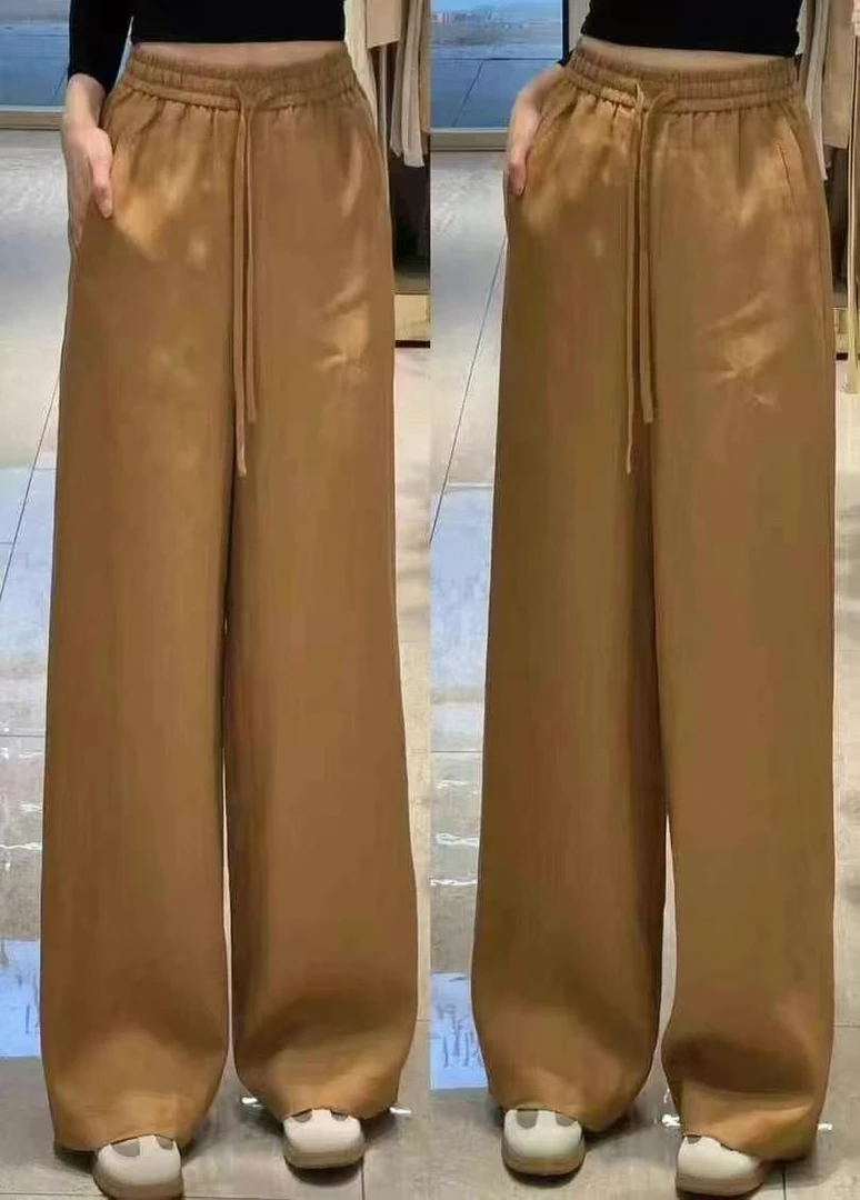 特价不支持退换 5100552 金棕色亚麻裤直筒长裤