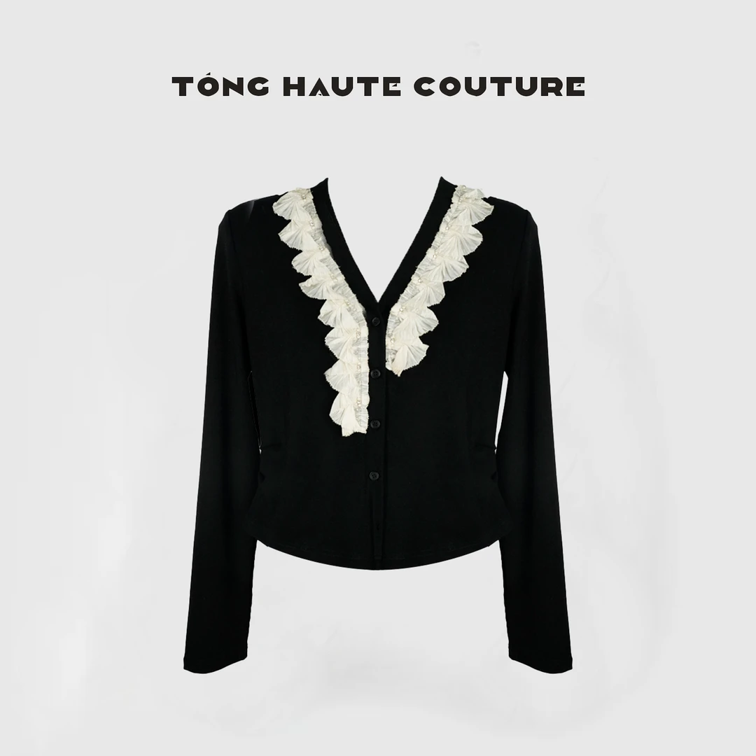 【午夜】25年早春潮流轻奢不规则蕾丝花边显瘦天丝衬衫  YY152