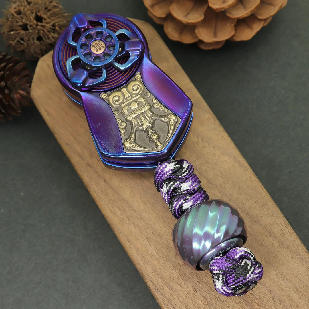 赤马edc 降魔托甲迦楼罗金属推牌和指尖陀螺融合解压玩具