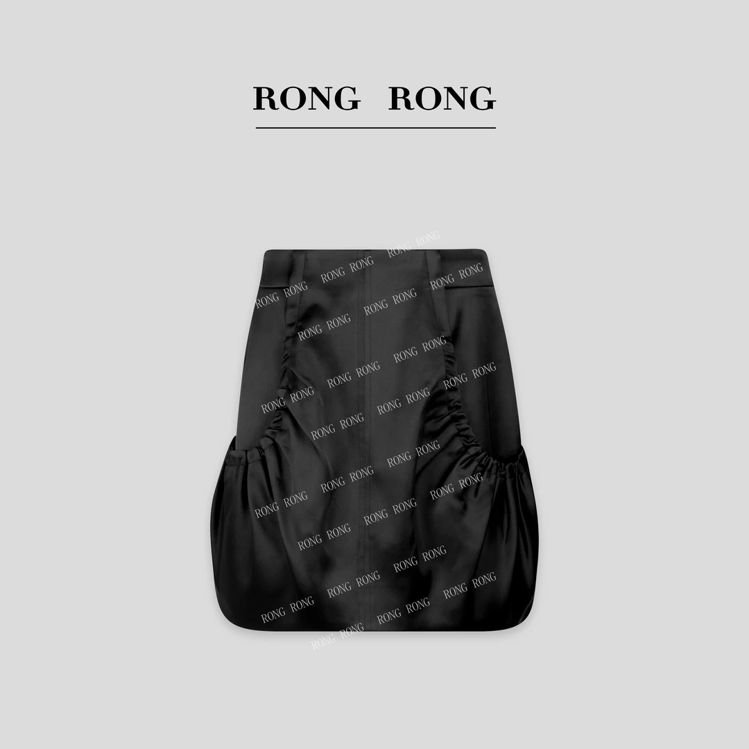 溶溶【偏光蔷薇】RONGRONG 原创设计轻奢感A字短裙1237-5.30 DQ001