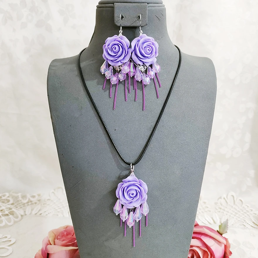 铜合金项链 民族风手工项链套装耳坠饰品586