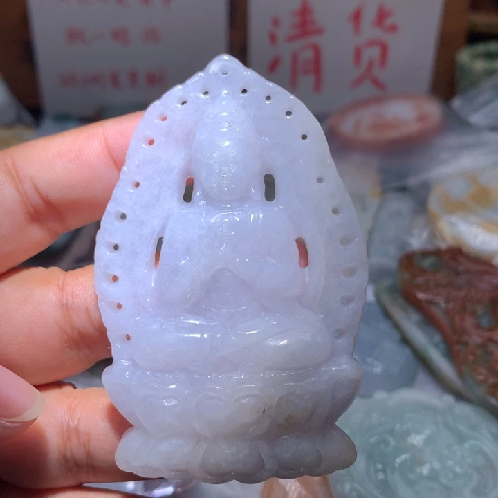 翡翠未镶嵌颈饰保真天然A货翡翠