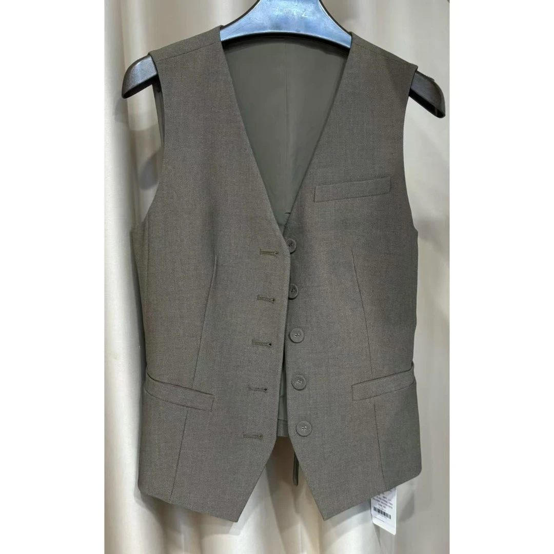 HIUOYA【秋装活动】休闲气质时尚无袖短外套24375342