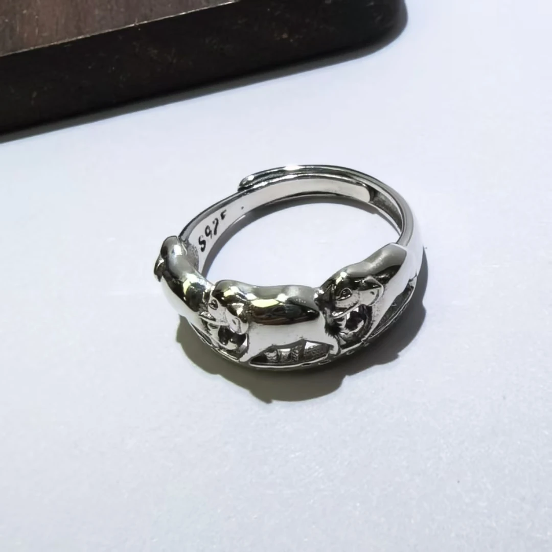 925银戒指 （老银工厂3号店）Z18精品时尚小象戒指