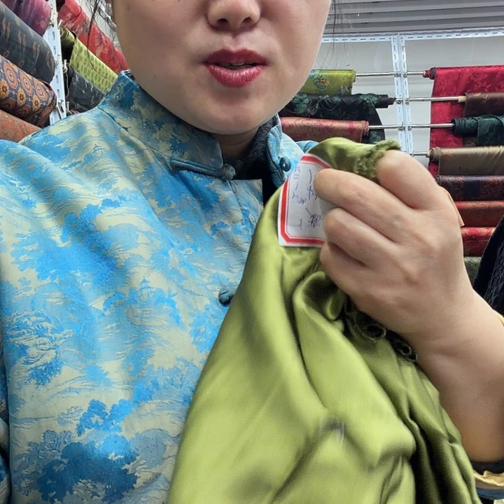 云***间无纺布秋香绿真丝缎