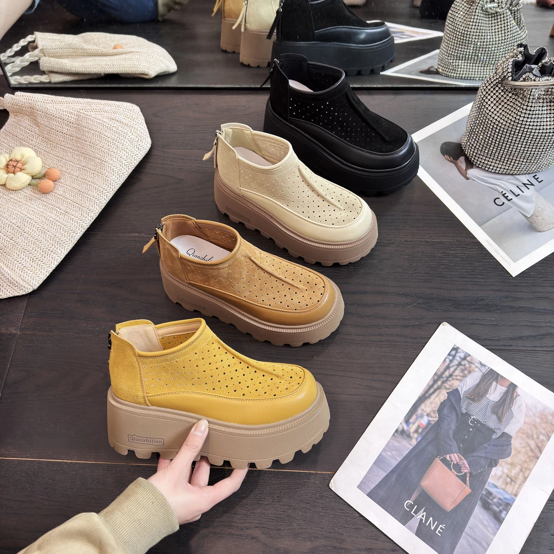 千之恋S欧若风增高7CM2025春季新款休闲时尚百搭厚底气质女鞋5735