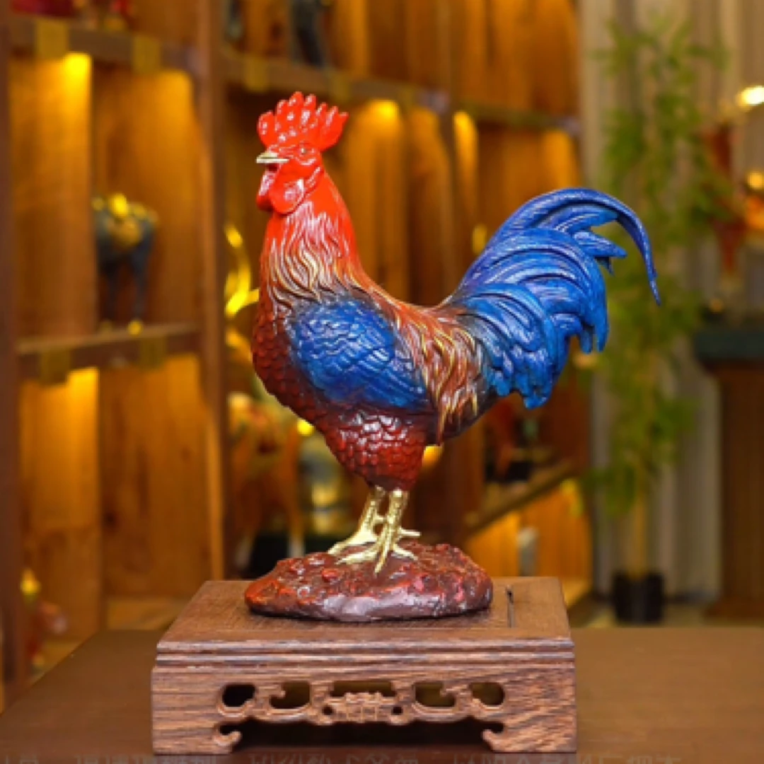 铜福堂金鸡报喜全铜鸡摆件十二生肖公鸡家居装饰开业送礼工艺品