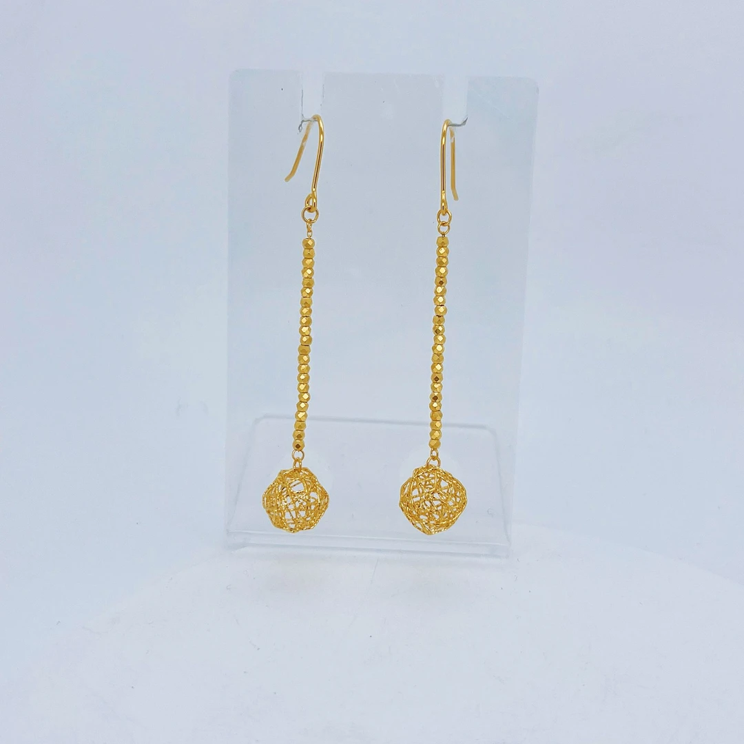 足金999黄金绣球金耳钩4.46 2518002703