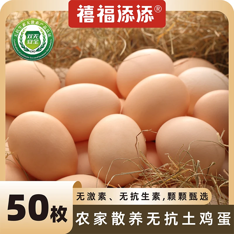 禧福添添【无抗认证】正宗新鲜土鸡蛋天然五谷喂养营养丰富特大号