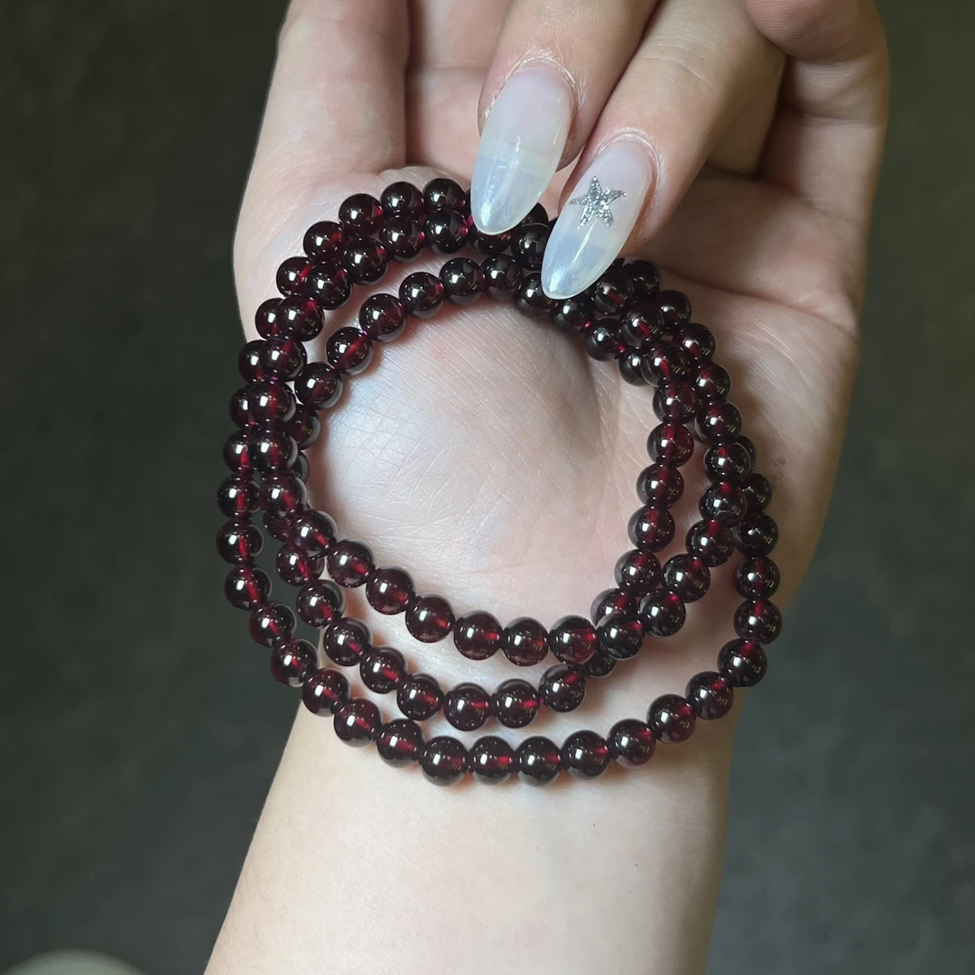 【铭记珠宝】石榴石多圈手串6-DM01L383【多样性发一件】尺寸约5mm+