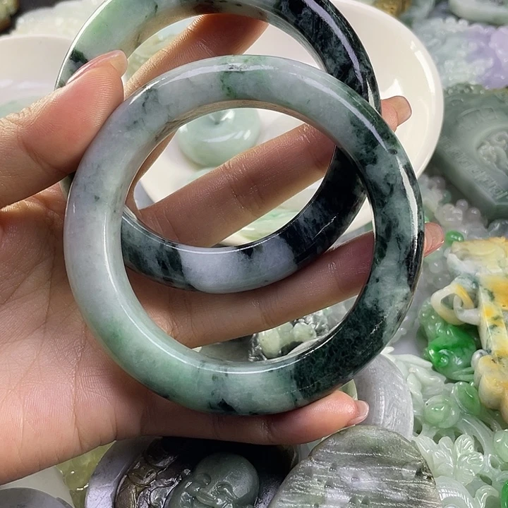 迷***途翡翠未镶嵌手镯7-6