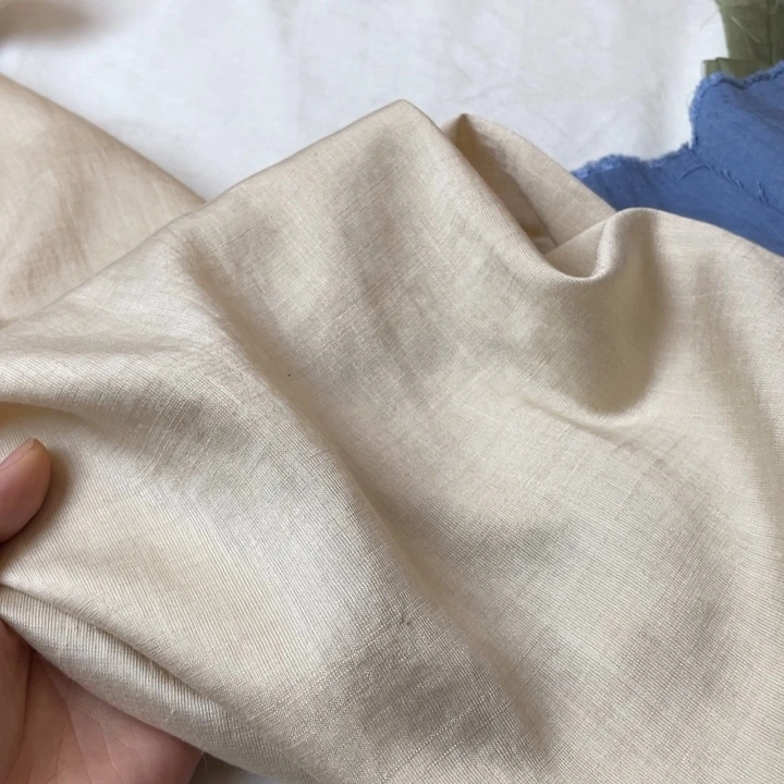 杏色棉麻1米。