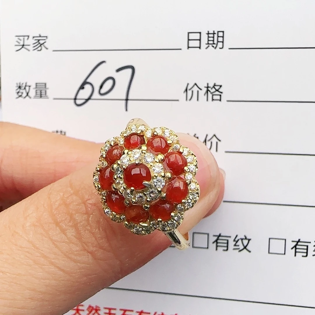 银S925镶嵌戒指翡翠戒指