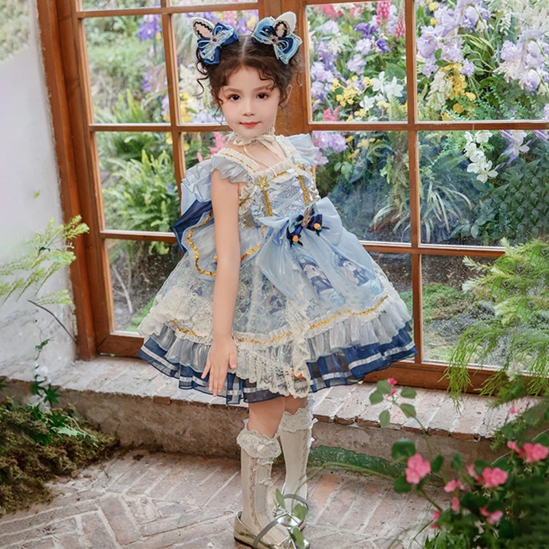 女童兔子警官连衣裙2025新款儿童洋气演出公主裙子吊带生日蓬蓬裙