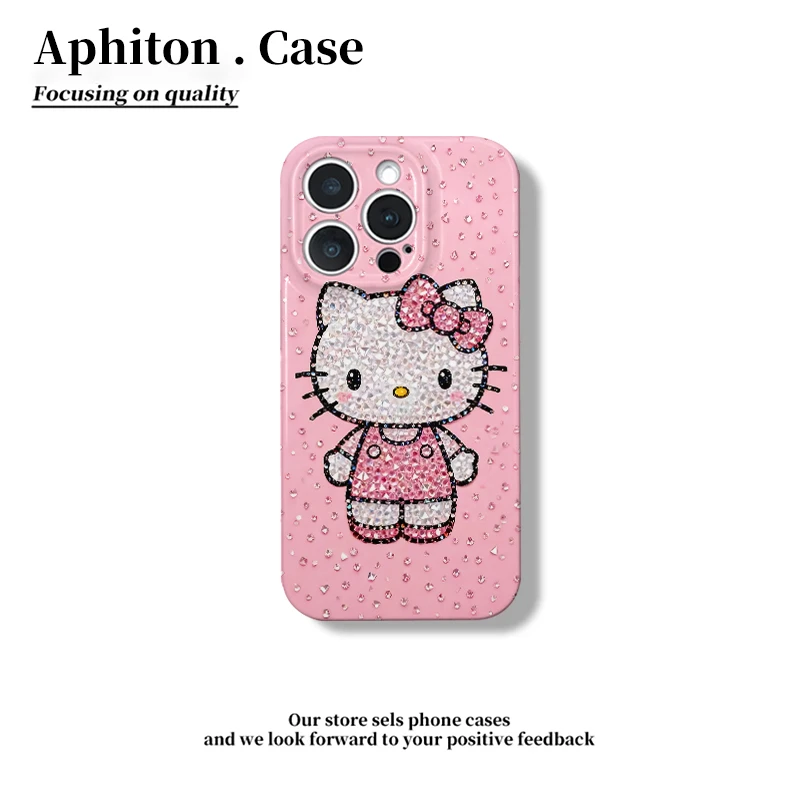 奥菲顿平面闪钻凯蒂适用苹果17/16菲林硬手机壳华为vivoppo小米15