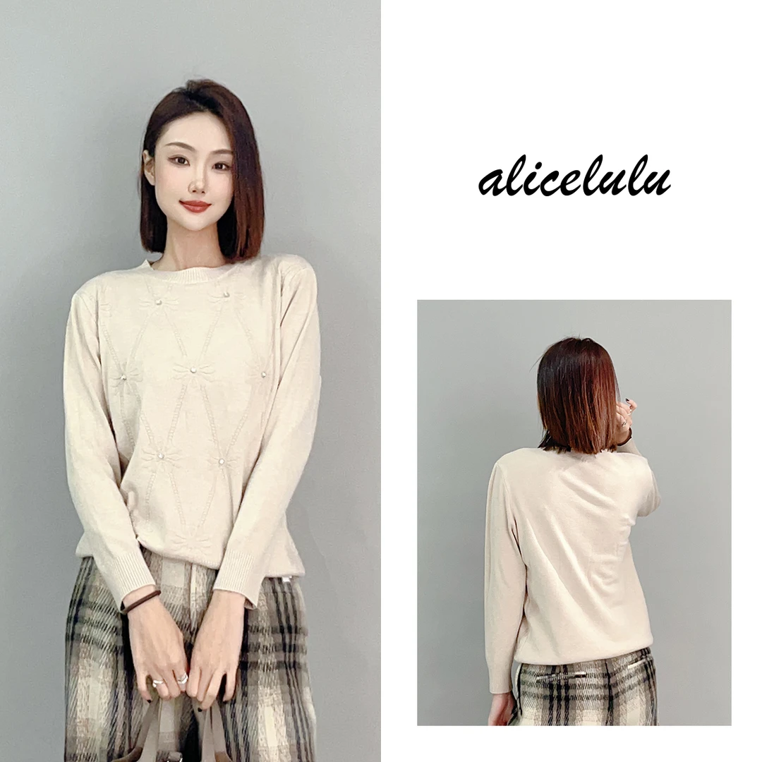 1 ALICE “小雏菊”毛衣 立体织花 时髦钉珠 S2141828U