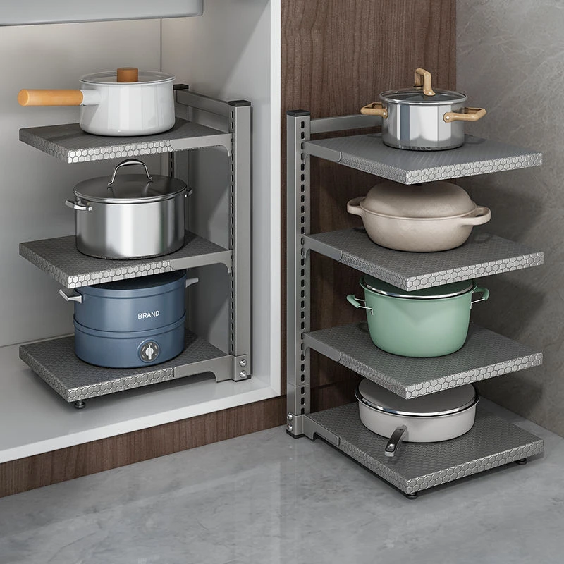 多功能厨房置物架多层家用锅具收纳架锅架橱柜下水槽灶台放锅架子