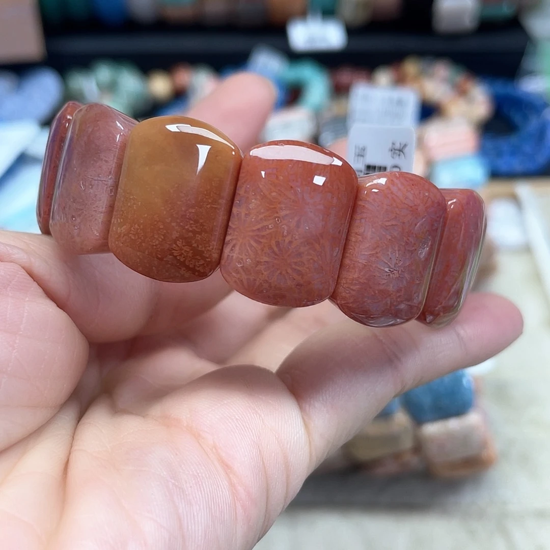 硅化珊瑚（珊瑚玉）手串未镶嵌摘*星515