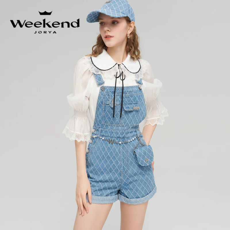 卓雅周末春季新腰包短款连体背带裤EJWDAW01