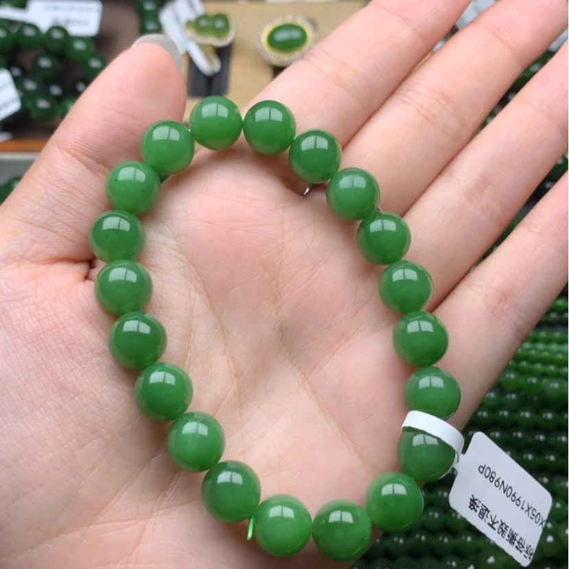 【闪购商品】未镶嵌手串和田玉（碧玉）10m果阳绿