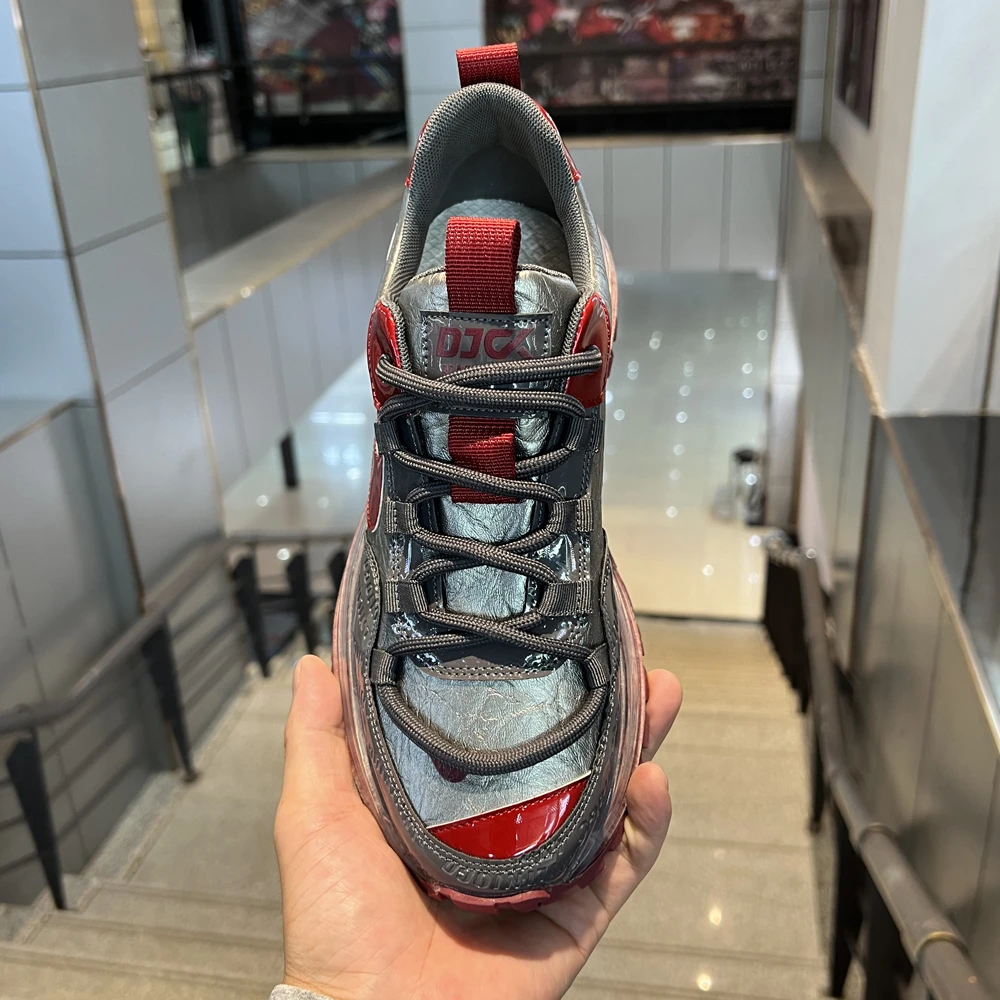 潮牌LOGO果冻透明底老爹鞋时尚运动舒适百搭舒适男士潮流休闲鞋秋