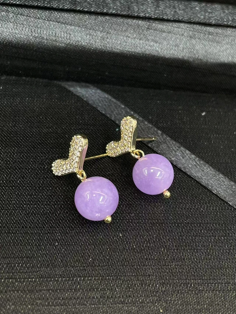 翡翠爱心耳钉10m（多样性一件发货）