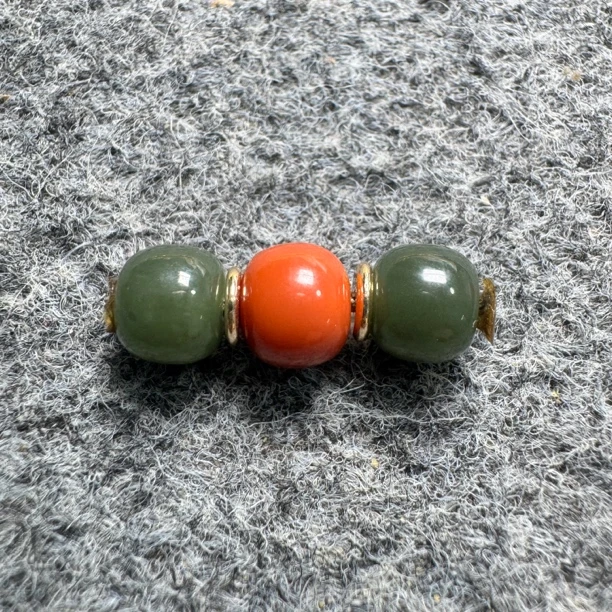 【石趣】瓦西南红和田玉套珠直径8小串必备配饰