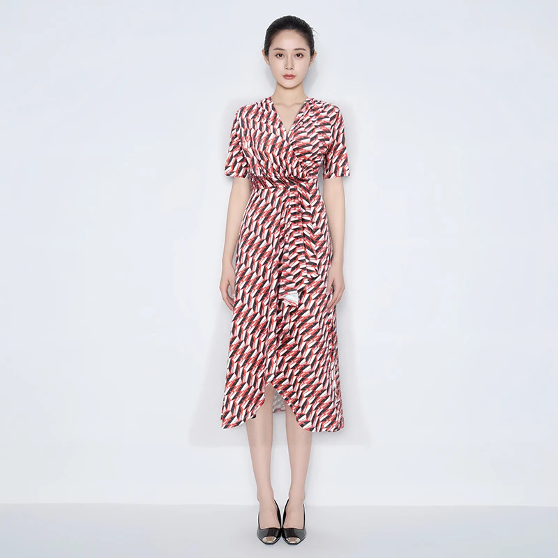 VHS673春上新【欧若风】碎花显瘦气质妈妈裙连衣裙