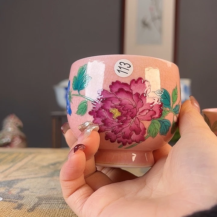 杯木*?景德柴烧茶杯多人