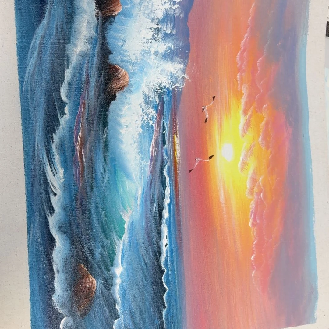 油画在哪点哦我去接