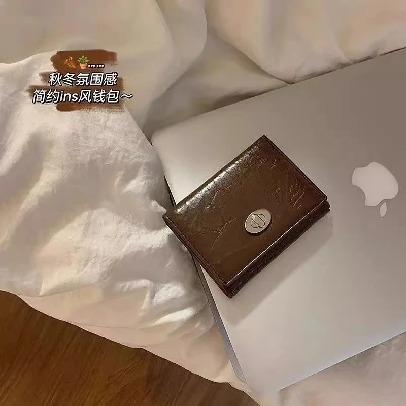 质感绝啦！店主自留简约ins精致耐用便携钱包卡纯色韩学生女短款