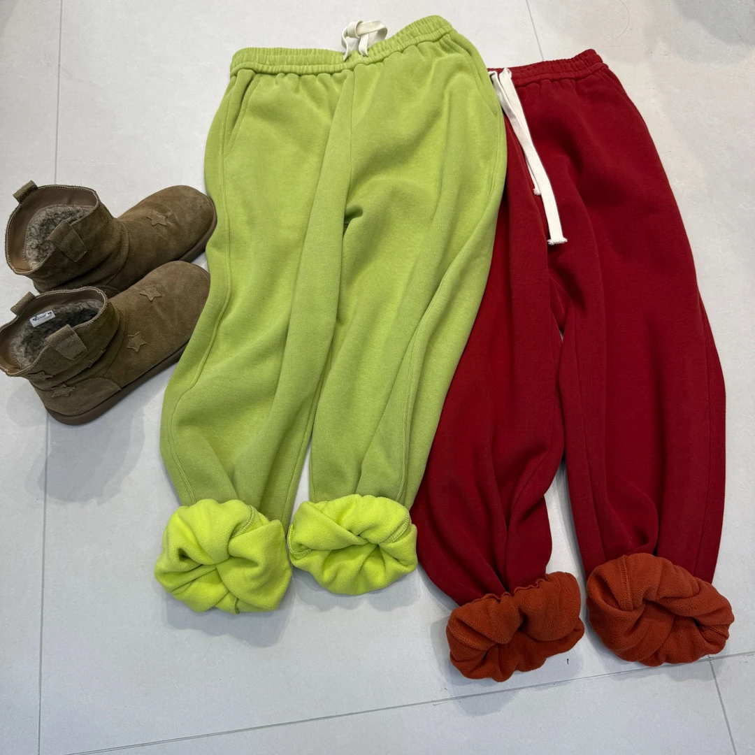 【摩姐姐欧韩】TY55932冬款加绒宽松束脚皮筋抽绳卫裤