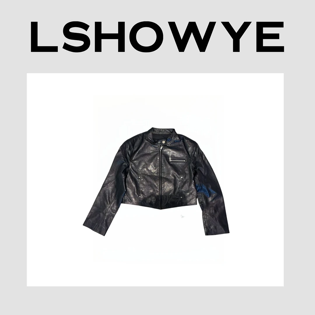 LSHOWYE｜胸前拉链立领皮衣X4913BA