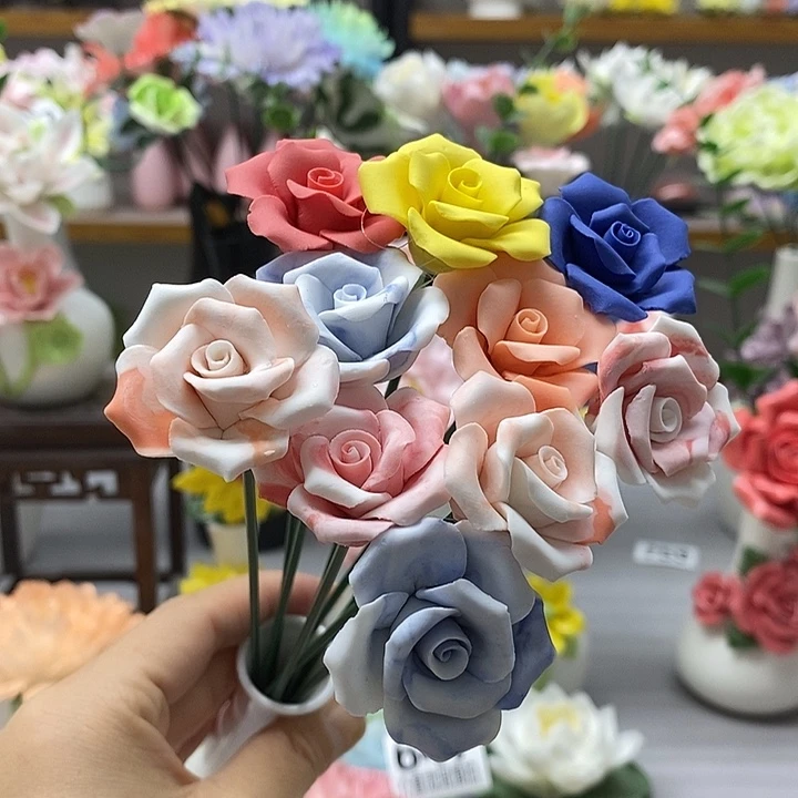 陶瓷陶瓷材料10朵素烧
